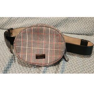 Vince Camuto Plaid Oval Mini Belt Purse